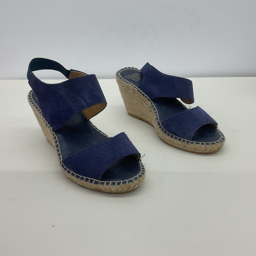 Andre Assous Blue Suede Wedge Heels